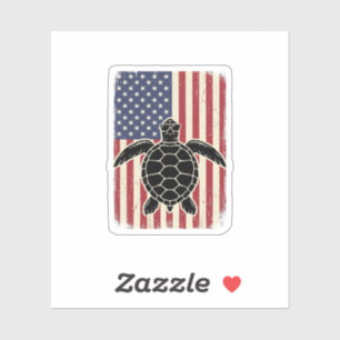 Sticker Chemise patriotique vintage tortue marine drapeau