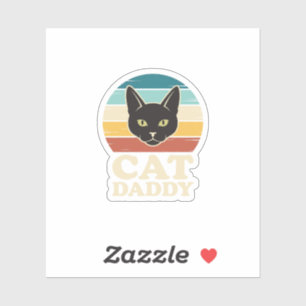 Sticker Chemise Rétro Crépuscule Chat Noir Vintage Cat Dad