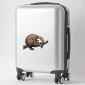 Sticker Chemise Rétro Nature Art Étiqueté Paresseux (2) (Sur valise)