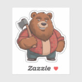 Sticker Chemise rouge à oreille et sériole Ax (Feuille)