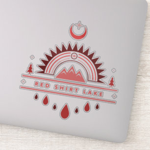 Sticker chemise rouge lac alaska collant de lune arc-en-ci