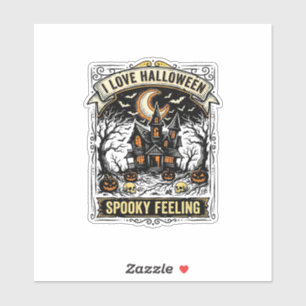 Sticker Chemise Sentiment Halloween Maison Hantée Vintage