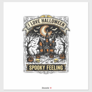 Sticker Chemise Sentiment Halloween Maison Hantée Vintage 