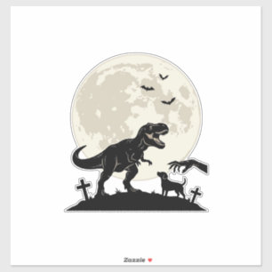 Sticker Chemise silhouette de cimetière de chien dinosaure