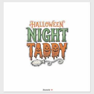 Sticker Chemise Taddy Nuit Halloween Vintage Balai de Sorc