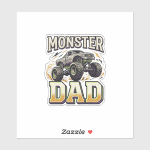 Sticker Chemise vectorielle vintage de camion monstre Papa