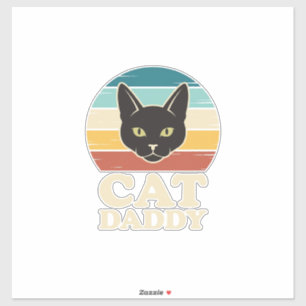 Sticker Chemise Vintage Cat Daddy Black Cat Retro Sunset D