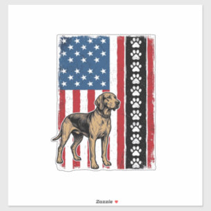 Sticker Chemise vintage chien drapeau empreinte patte patr