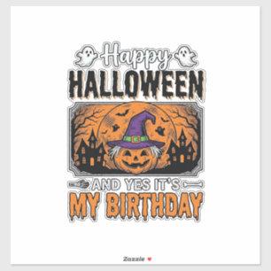Sticker Chemise Vintage Citrouille Sorcière Anniversaire H