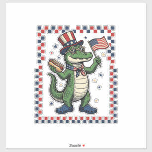 Sticker Chemise Vintage Drapeau de Chien Chaud Alligator P