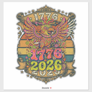 Sticker Chemise Vintage Eagle 1776 2026 Bulles Patriotique