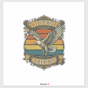 Sticker Chemise Vintage Eagle 1776 2026 Patriotique Rétro