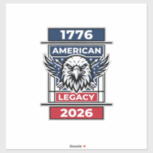 Sticker Chemise Vintage Eagle 1776 2026 Typographie Patrio