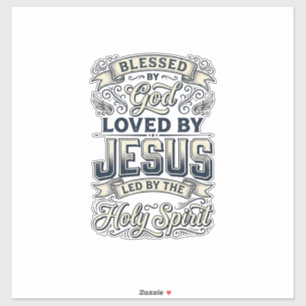 Sticker Chemise Vintage Esprit Saint Jésus Bénis par Dieu