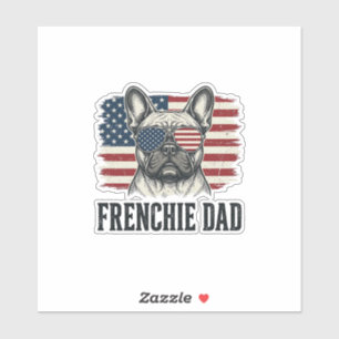 Sticker Chemise Vintage Frenchie Dad Bulldog Patriotique_1