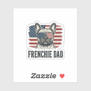 Sticker Chemise Vintage Frenchie Dad Bulldog Patriotique_1