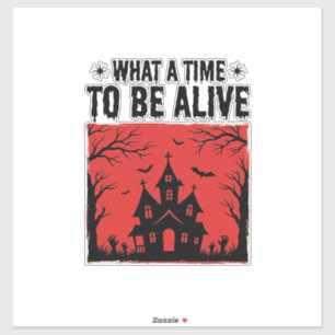 Sticker Chemise Vintage Halloween Haunted House What A Tim