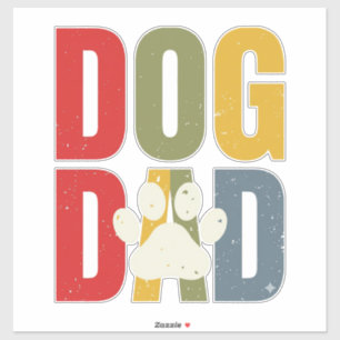 Sticker Chemise Vintage Papa Chien Empreinte de Patte Rétr