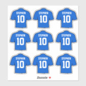 Sticker Chemises de football bleu (Feuille)