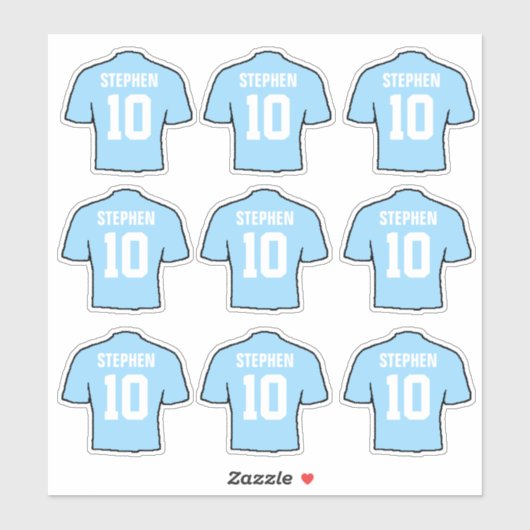 Sticker Chemises de football bleu ciel clair (Feuille)