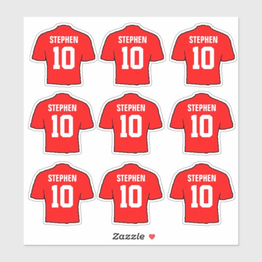 Sticker Chemises de football rouges (Feuille)