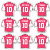 Sticker Chemises de football rouges et blanches (Devant)