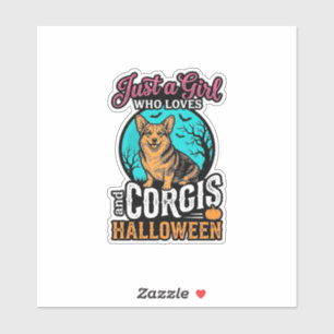 Sticker Chemises de gravure vintage de fille et Corgis d'H
