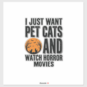 Sticker Chemises Halloween Vintage Films d'Horreur Chats d