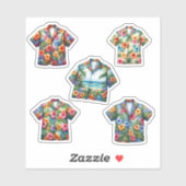 Sticker Chemises Hawaïennes Mode d'Été (Feuille)