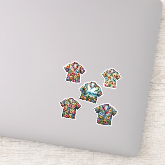 Sticker Chemises Hawaïennes Mode Été (Détail)