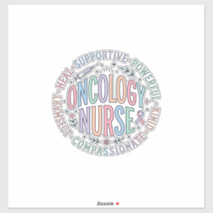 Sticker Chemoinfirmière Citation Cercle Chemise Florale De