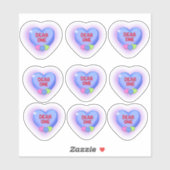 Sticker Cher bonbon de la Saint-Valentin Cœur Violet  (Feuille)