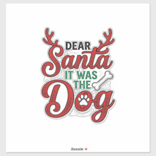 Sticker Cher Père Noël C'était Le Chien Noël Chemise Desig