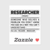 Sticker Chercheur Noun Étudiant Diplômé Sciences Analyse (Feuille)