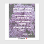 Sticker Cherchez Dieu et ne vous inquiétez pas Versets de  (Feuille)