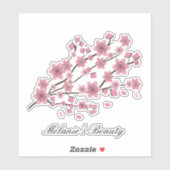 Sticker Cherry Blossom Sakura Gradient Rose Beauté (Feuille)