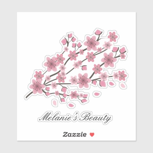 Sticker Cherry Blossom Sakura Gradient Rose Beauté (Feuille)