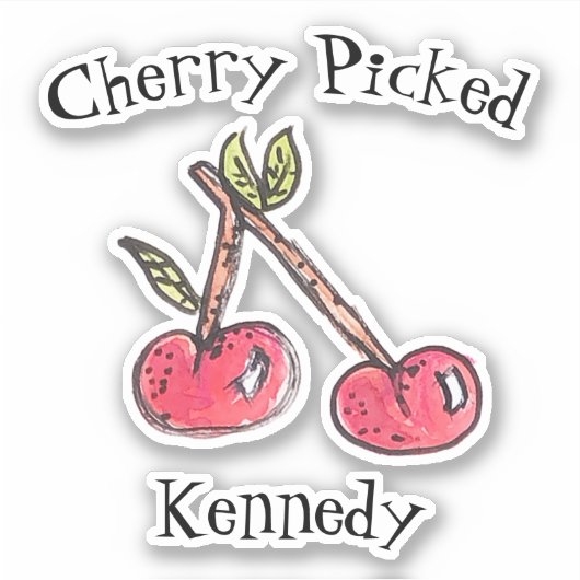 Sticker Cherry Picte Nom mignon Fruit tendance Ado moderne (Devant)