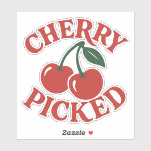Sticker Cherry Picted Retro tendance Fruit Graphic