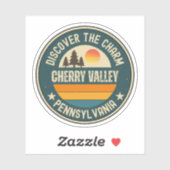 Sticker Cherry Valley, Pennsylvanie (Feuille)