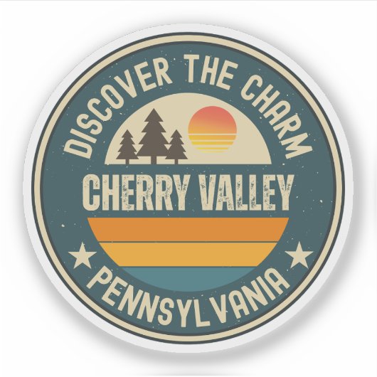 Sticker Cherry Valley, Pennsylvanie (Devant)