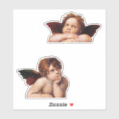 Sticker Chérubins, anges ailés peinture de Raffael (Feuille)