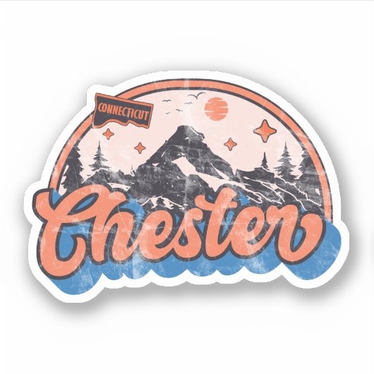 Sticker Chester, Connecticut (Devant)