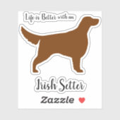 Sticker Chestnut Irlandais Setter Chien Silhouette Vinyl S (Feuille)