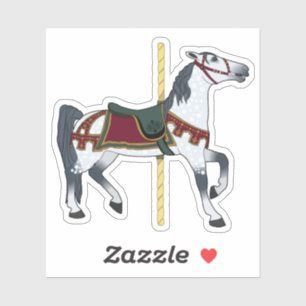 Sticker Cheval à bascule gris pommelé