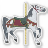 Sticker Cheval à bascule gris pommelé (Devant)