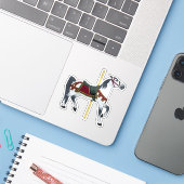 Sticker Cheval à bascule gris pommelé (Ordinateur portable avec iPhone)