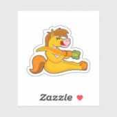 Sticker Cheval à la carotte (Feuille)