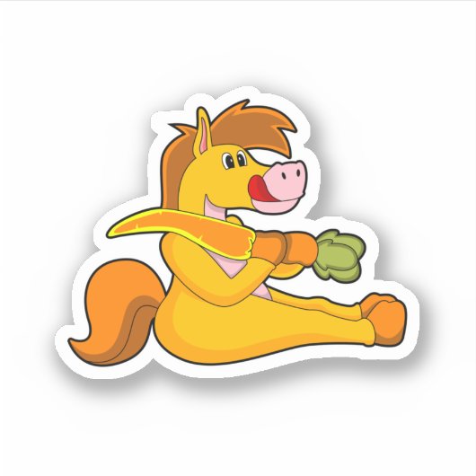 Sticker Cheval à la carotte (Devant)