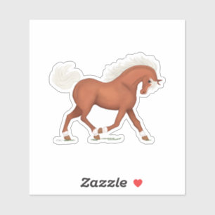 Sticker Cheval Alezan avec balzane et liste Cheval équestr